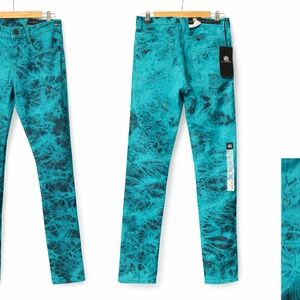 Rock & Republic Oscar Skinny Jeans Women’s 6 Teal Tie Dye NWT